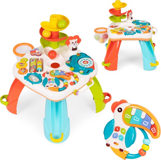 Table d'activités - table de jeu pour bébé - 46x46x51 cm - avec speelgoed  amovibles | bol