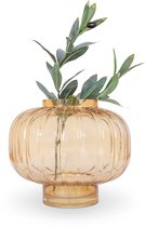 Artichok Ann vase en verre brun ambré - 22 x 18 cm
