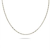 Twice As Nice Halsketting in 18kt verguld zilver, blokjesketting  40 cm+5 cm