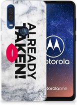 Motorola One Vision Siliconen hoesje met naam Already Taken White