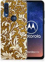 Motorola One Vision Siliconen Hoesje Barok Goud
