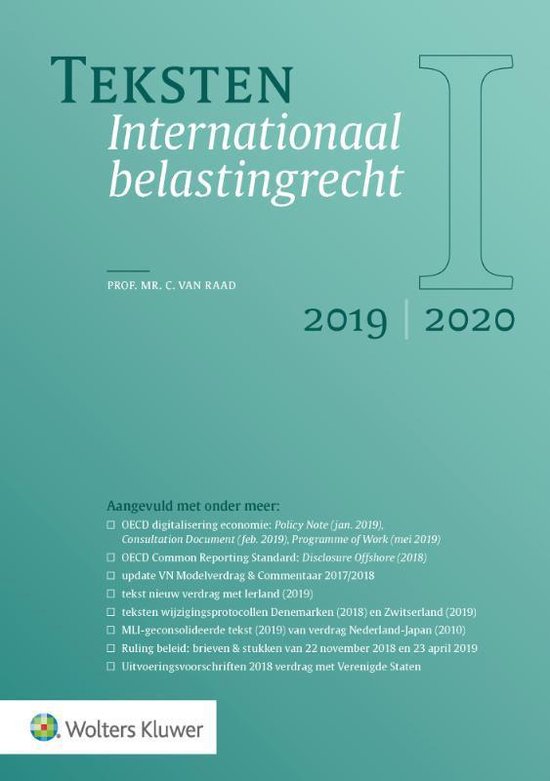 Teksten Internationaal belastingrecht 2019/2020 - cover