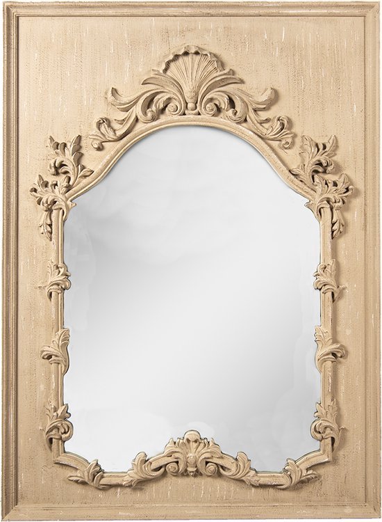 Wandspiegel 95*130 cm Bruin Kunststof, Glas Grote Spiegel Muur Spiegel Wand Spiegel