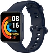 Siliconen Smartwatch bandje - Geschikt voor Redmi Watch 2 - Lite siliconen bandje - donkerblauw - Strap-it Horlogeband / Polsband / Armband