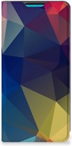 Bookcase Geschikt voor Samsung Galaxy A73 Telefoon Hoesje Polygon Dark