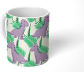 Mok - Koffiemok - Dino - Patronen - Jungle - Jongens - Meisjes - Kinderen - Kindje - Mokken - 350 ML - Beker - Koffiemokken - Theemok