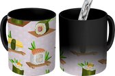 Magische Mok - Foto op Warmte Mokken - Koffiemok - Patronen - Eten - Sushi - Japan - Magic Mok - Beker - 350 ML - Theemok