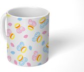 Mok - Koffiemok - Trouwring - Patronen - Huwelijk - Mokken - 350 ML - Beker - Koffiemokken - Theemok
