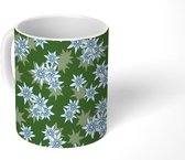 Mok - Koffiemok - Edelweiss - Groen - Bloemen - Patronen - Mokken - 350 ML - Beker - Koffiemokken - Theemok