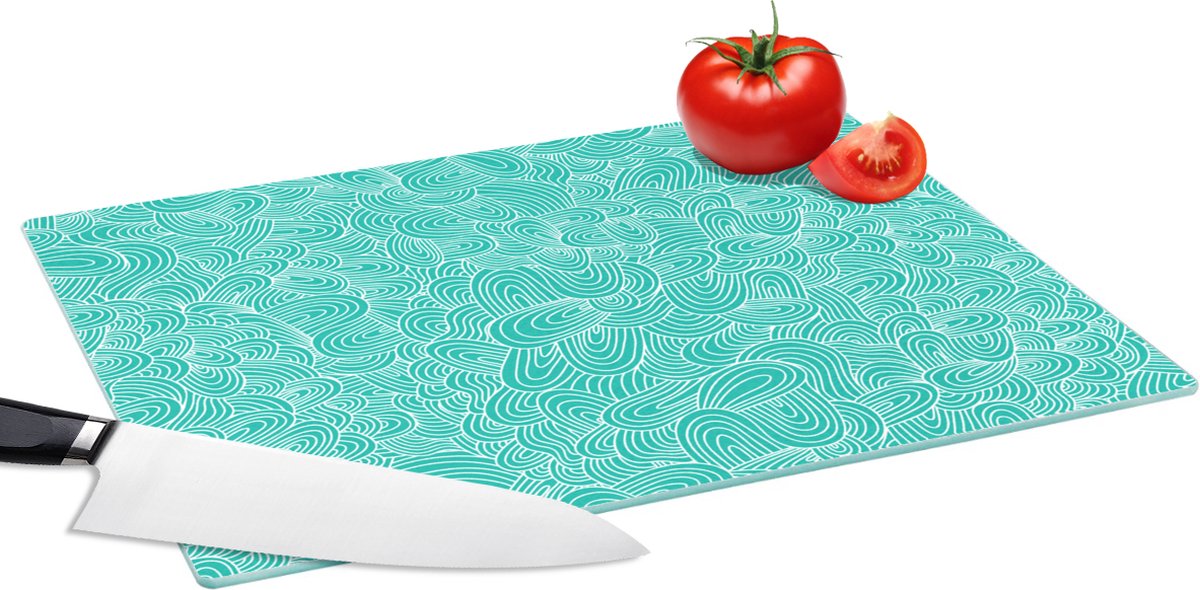 Glazen Snijplank - 39x28 - Patronen - Water - Zee - Snijplanken Glas