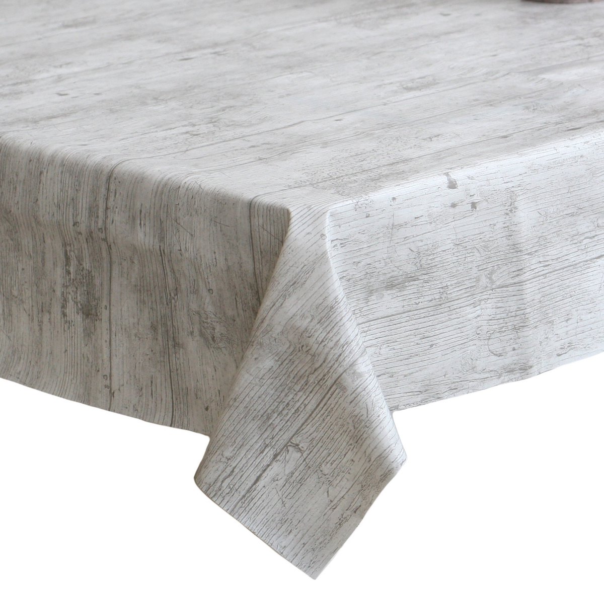 Tafelzeil/tafelkleed white wash/grijs houten planken 140 x 300 cm - Tuintafelkleed - Houtlook