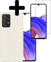 Samsung A33 Hoesje Met Screenprotector - Samsung Galaxy A33 Case Cover - Siliconen Samsung A33 Hoes Met Screenprotector - Wit