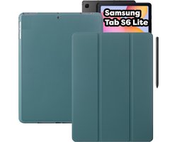 Tablet Hoes + Standaardfunctie- Geschikt voor Samsung Galaxy Tab S6 Lite Hoes - 10.4 inch (2021, 2022) - Donker Groen