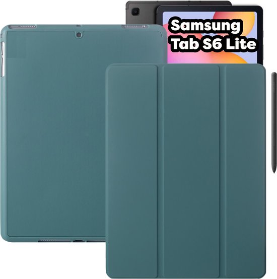 Foto: Tablet hoes standaardfunctie geschikt voor samsung galaxy tab s6 lite hoes 10 4 inch 2021 2022 donker groen