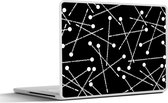 Laptop sticker - 14 inch - Patroon - Spelden - Zwart Wit - 32x5x23x5cm - Laptopstickers - Laptop skin - Cover