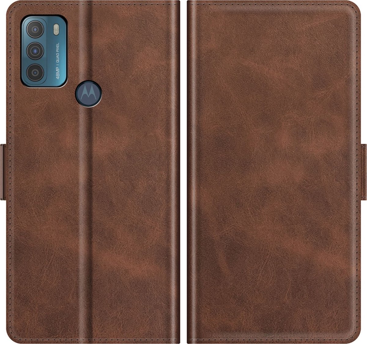 Mobigear Telefoonhoesje geschikt voor Motorola Moto G50 Hoesje | Mobigear Slim Magnet Bookcase Portemonnee | Pasjeshouder voor 3 Pasjes | Telefoonhoesje voor Pinpas / OV Kaart / Rijbewijs - Bruin