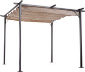 Outsunny Cabrio-zonnedak luifel tuinpaviljoen waterafstotende luifel 3 x 3 m 84C-093