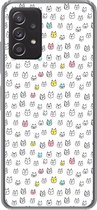Geschikt voor Samsung Galaxy A53 5G hoesje - Meisje - Kat - Huisdieren - Patronen - Girl - Kids - Kinderen - Siliconen Telefoonhoesje