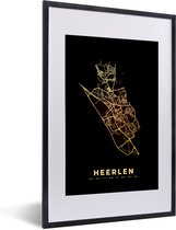 Cadre photo avec affiche - Heerlen - Plan de la ville - Carte - Carte - Nederland - 40x60 cm - Cadre pour affiche