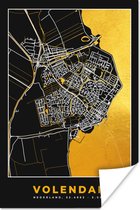 Poster Volendam - Goud - Plattegrond - Kaart - Stadskaart - 120x180 cm XXL