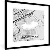 Fotolijst incl. Poster - Kaart - Gaasperplas - Amsterdam - Plattegrond - Stadskaart - 40x40 cm - Posterlijst