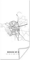 Affiche Carte - Carte - Plan de Ville - Montagnes op Zoom - Nederland -Bas - Zwart et Wit - 20x40 cm