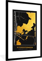 Fotolijst incl. Poster - Kaart - Plattegrond - Stadskaart - Uitgeestermeer - Goud - 60x90 cm - Posterlijst