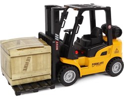 2-play Vorkheftruck Pull-back 14 Cm Geel/zwart