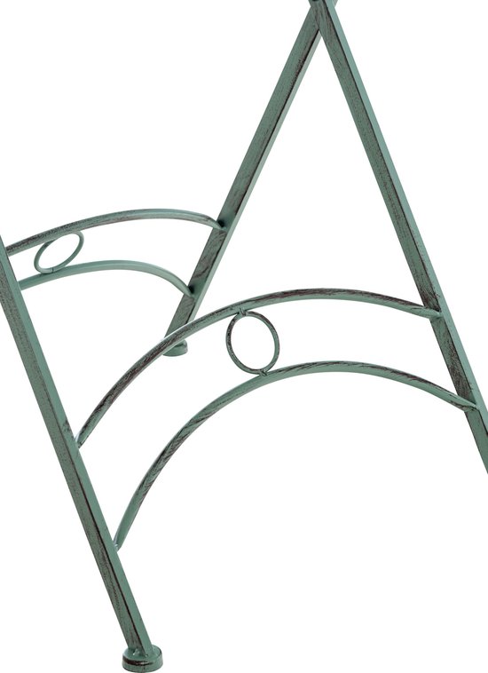 CLP Ronde Tuintafel – Bistrotafel – Art Nouveau Stijl – Met Handgemaakte Decoraties – IJzer – Antiek Patina – Diameter 70 Cm – Hoogte 73 Cm – Max. Belasting 20 Kg