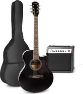 Bol.com Elektrisch akoestische gitaar - MAX ShowKit gitaarset met 40W gitaar versterker gitaar stemapparaat gitaartas en plectru... aanbieding