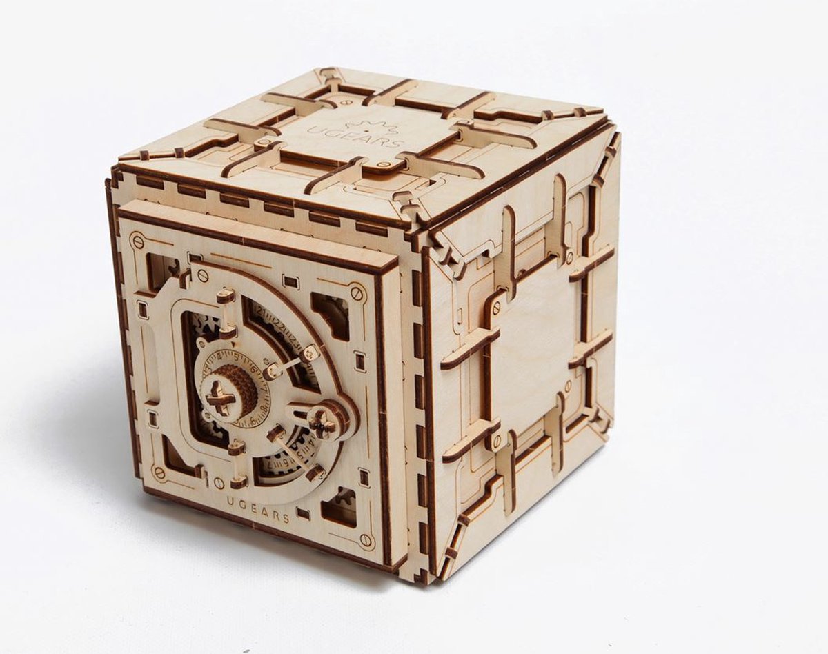 UGEARS 3D Modelbouw - Kluis - Mechanisch Bouwpakket Hout - Educatief Speelgoed — afbeelding 16
