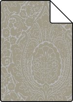 Proefstaal Origin Wallcoverings behang ornamenten taupe en glanzend brons - 345429 - 26,5 x 21 cm
