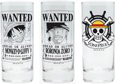 One Piece - Luffy Zoro & Skull - 3 Glasses Set