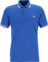 Fred Perry M3600 polo twin tipped shirt - heren polo - Mid Blue / Snow White / 1964 Gold -  Maat: XL