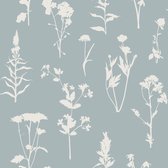 ESTAhome behang veldbloemen lichtblauw - 139394 - 50 x 900 cm