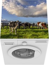Wasmachine beschermer mat - Koeien - Licht - Gras - Breedte 60 cm x hoogte 60 cm