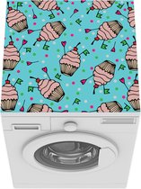 Wasmachine beschermer mat - Cupcake - Stippen - Feest - Patronen - Breedte 60 cm x hoogte 60 cm