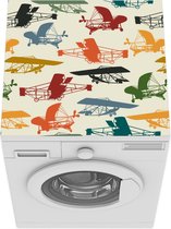 Wasmachine beschermer mat - Patronen - Vliegtuig - Retro - Breedte 60 cm x hoogte 60 cm