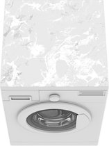 Wasmachine beschermer mat - Roze met grijs en wit marmer en roségouden details - zwart wit - Breedte 60 cm x hoogte 60 cm