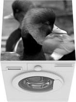 Wasmachine beschermer mat - Een close-up van twee mannetjes krooneenden - zwart wit - Breedte 60 cm x hoogte 60 cm