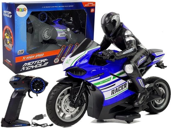 Thriller Rommelig lever RC-motorfiets - 2,4 GHz - 35 m bereik - blauw | bol.com