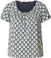 YEST Yona Essential Jersey Shirt - Dark Indigo/Ecru - maat 36