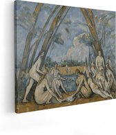 Artaza Canvas Schilderij De Grote Baadsters - Paul Cézanne - 100x80 - Groot - Kunst - Wanddecoratie Woonkamer