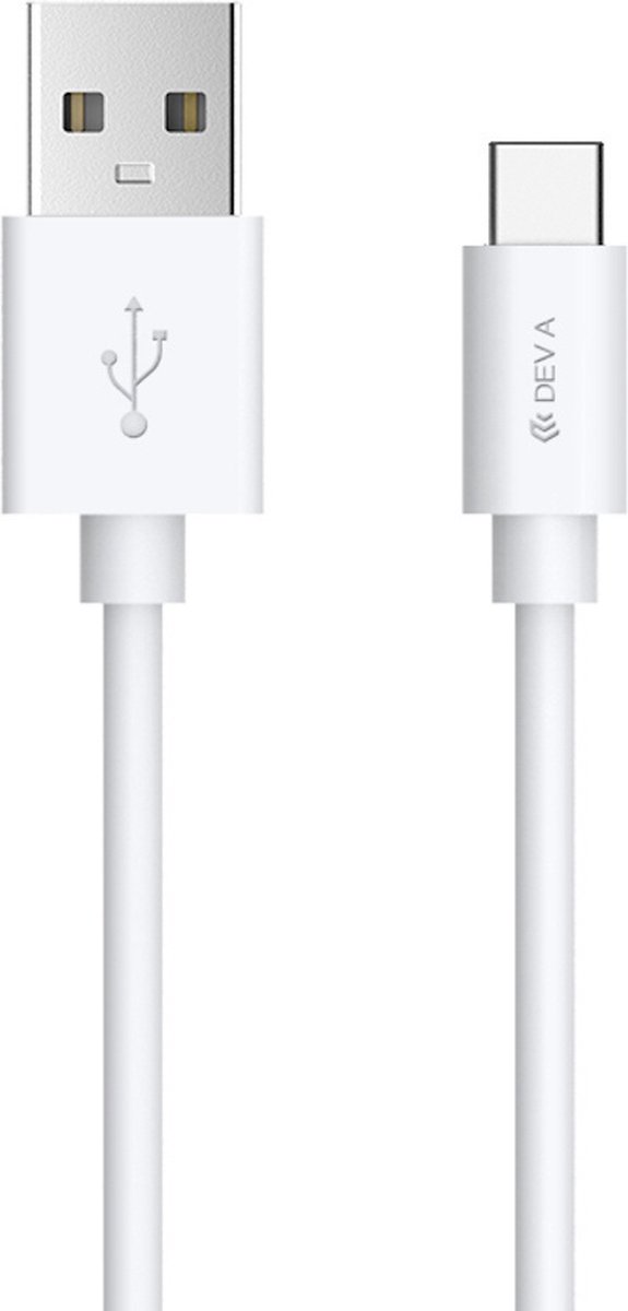 Devia USB Kabel naar USB C 1 meter wit - oplaadkabel - datakabel - zuiver koperdraad