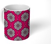 Mok - Koffiemok - Design - Patronen - Mandala - Roze - Mokken - 350 ML - Beker - Koffiemokken - Theemok