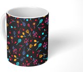Mok - Koffiemok - Regenboog - Bloem - Neon - Patronen - Mokken - 350 ML - Beker - Koffiemokken - Theemok