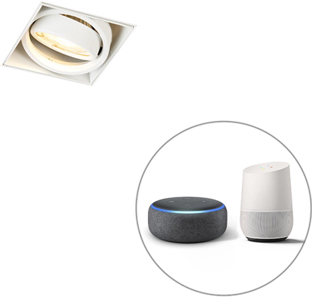 QAZQA oneon trimless 50 - Moderne LED Smart Inbouwspot incl. wifi - 1 lichts - L 8.8 cm - Wit - Woonkamer | Slaapkamer | Keuken