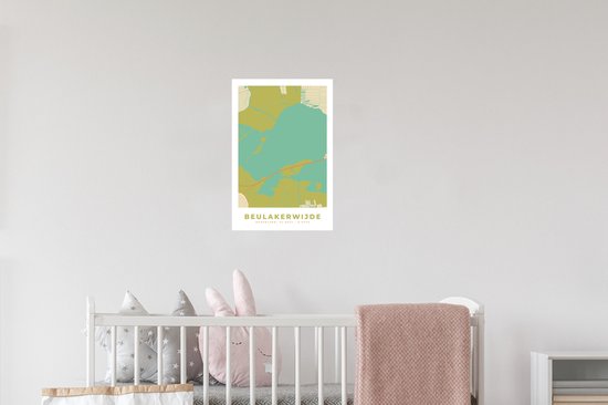 Stickers muraux - Carte - Plan de la ville - Beulakerwide - Vintage - Carte - 20x30 cm - Feuille adhésive