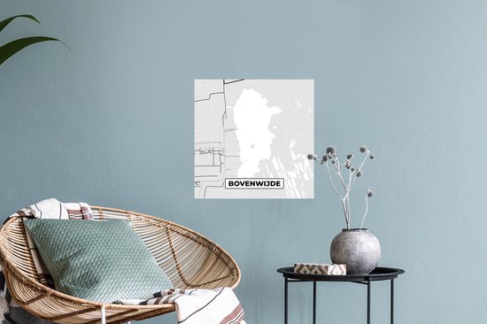 Muurstickers - Sticker Folie - Nederland - Kaart - Stadskaart - Plattegrond - Bovenwijde - 30x30 cm - Plakfolie - Muurstickers Kinderkamer - Zelfklevend Behang - Zelfklevend behangpapier - Stickerfolie