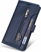 Hoesje geschikt voor Samsung Galaxy S22 Plus - Bookcase - Koord - Pasjeshouder - Portemonnee - Rits - Kunstleer - Blauw